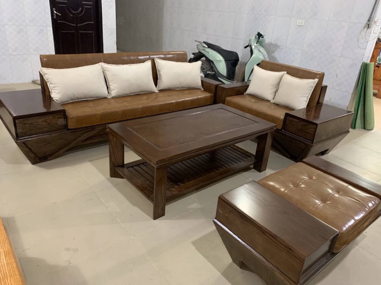 Bàn ghế sofa gỗ sồi - SFGS 104