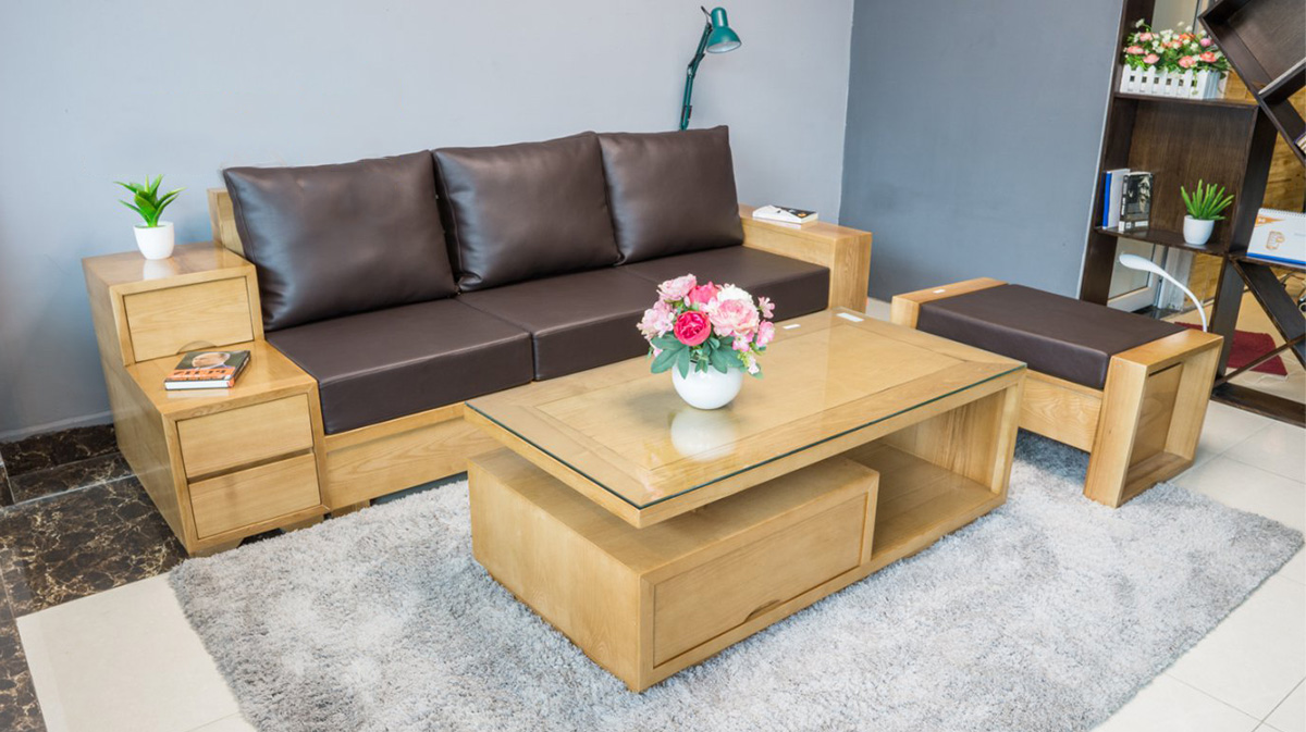 Sofa gỗ chữ L - SFGS 101
