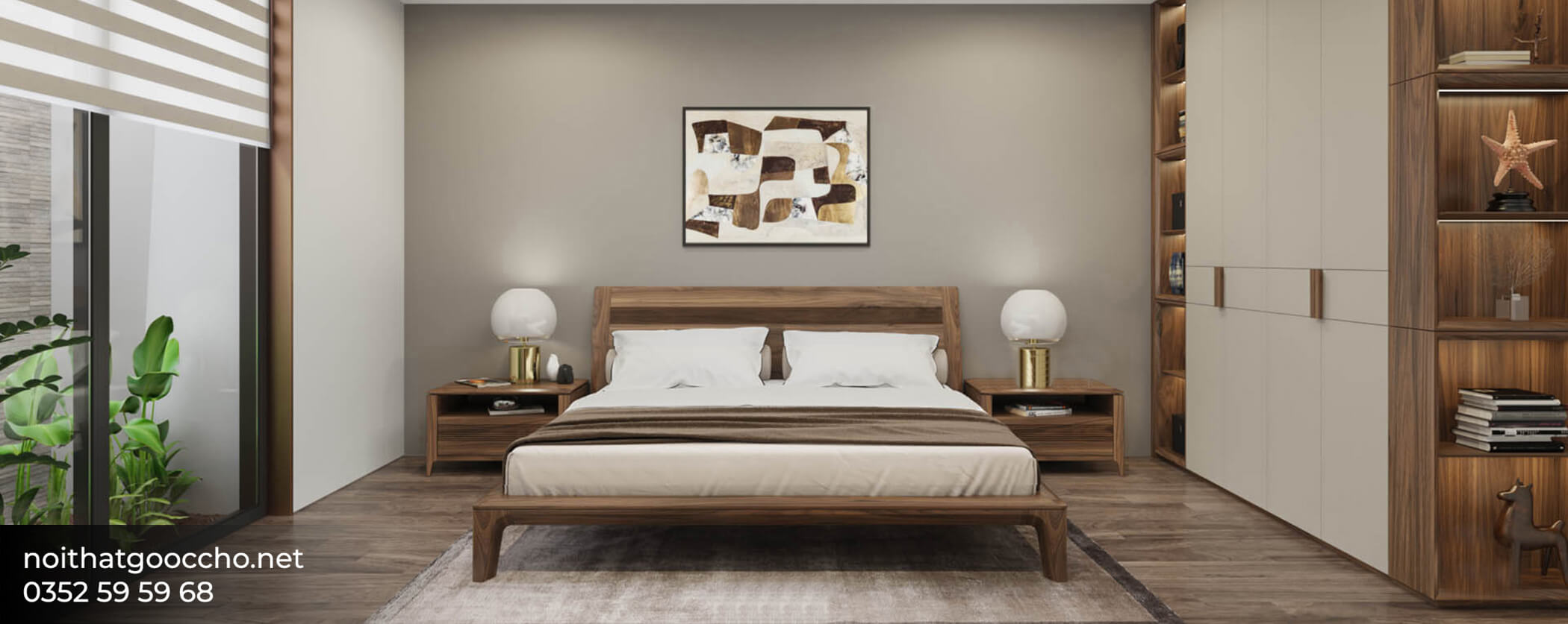 mẫu tap đầu giường gỗ óc chó có kích thước đa dạng