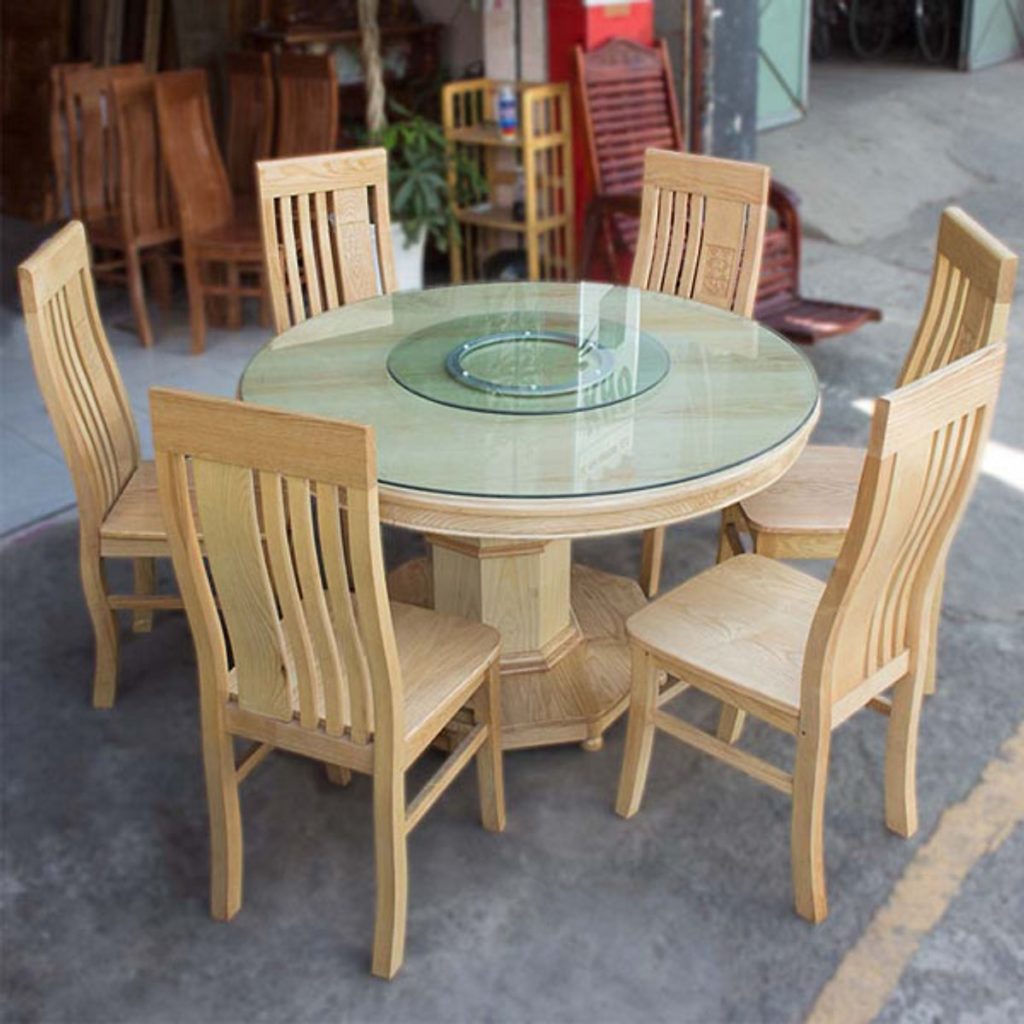 Các mẫu bàn ghế ăn bằng gỗ đẹp gỗ sồi
