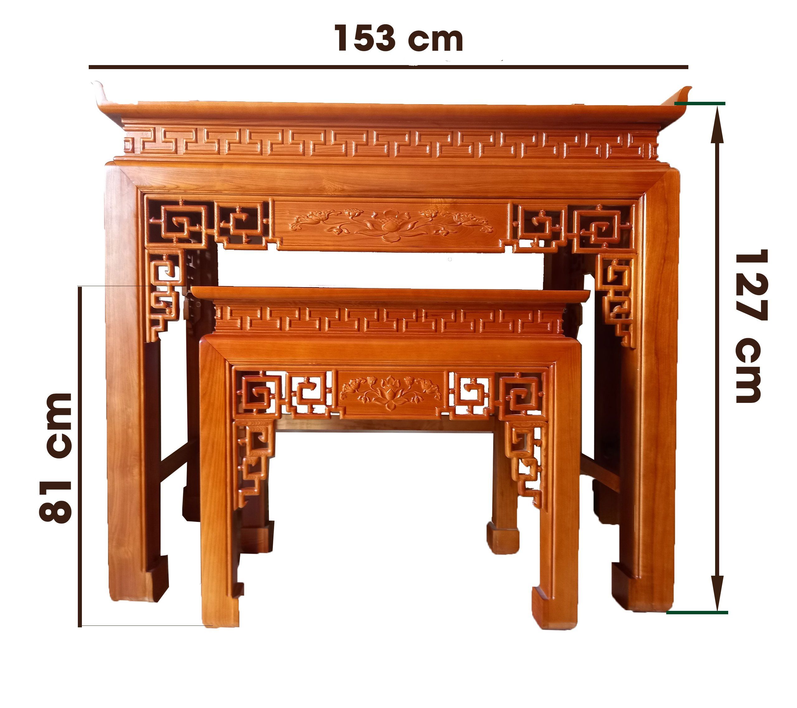 Kích thước bàn thờ sẽ được thiết kế tùy theo không gian thờ tự